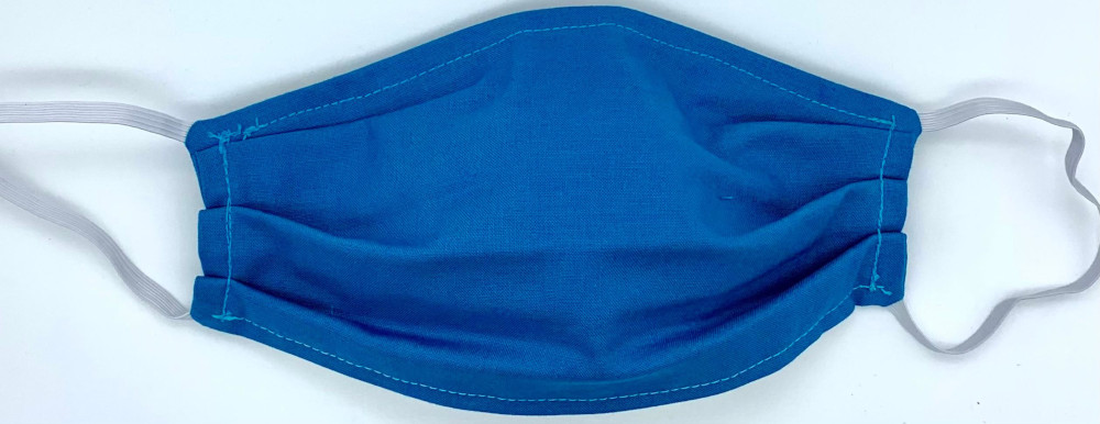 Teal Blue 100% Cotton Face Mask Made in USA
